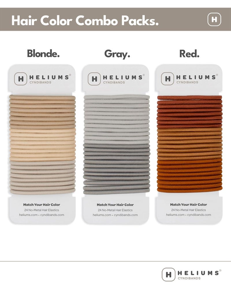 Cyndibands Elastic Hair Ties â€“ Light Gray - No Damage 4mm Ponytail Holders for Women & Kids, 24-Pack Hair Elastics in Neutral Colors - Image 5
